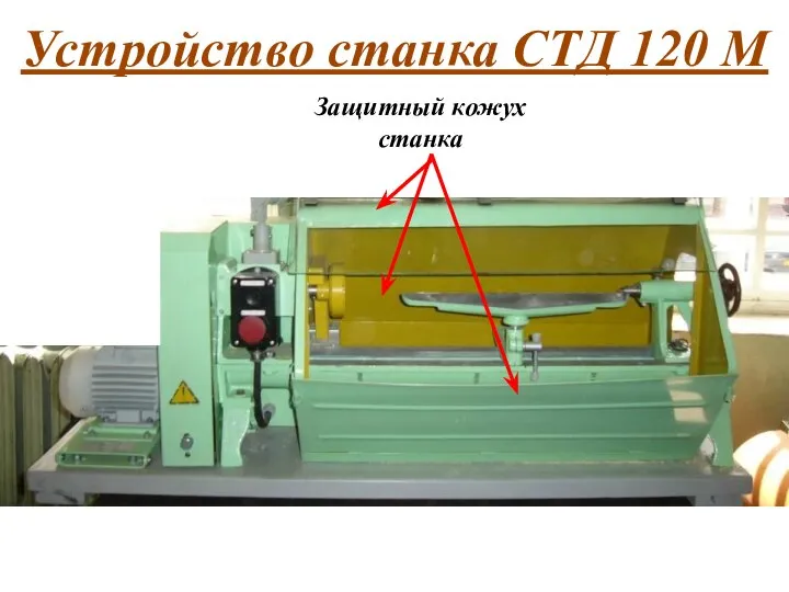 Защитный кожух станка Устройство станка СТД 120 М