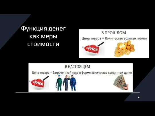 Функция денег как меры стоимости