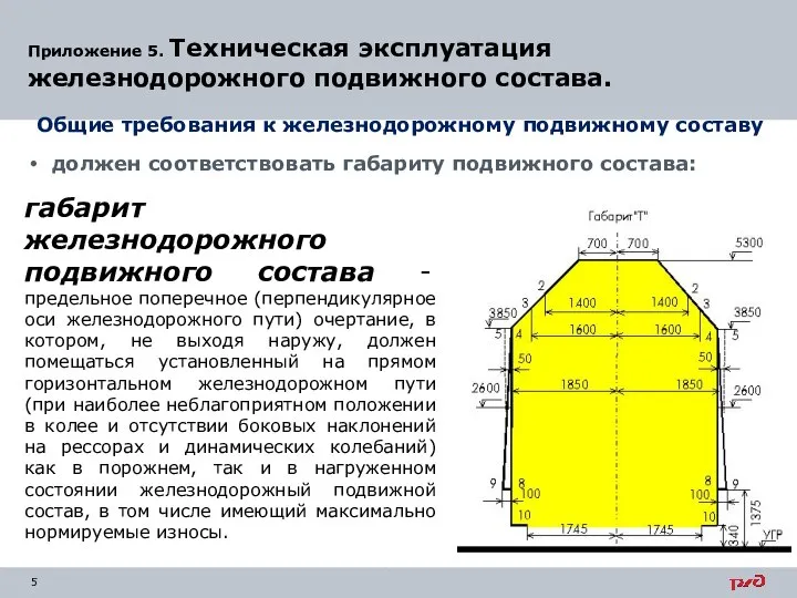 Приложение 5. Техническая эксплуатация железнодорожного подвижного состава. Общие требования к железнодорожному подвижному