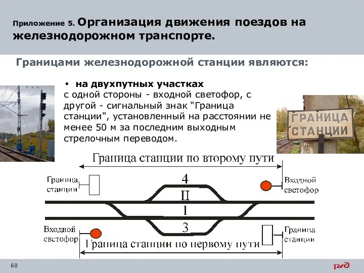 Приложение 5. Организация движения поездов на железнодорожном транспорте. Границами железнодорожной станции являются: