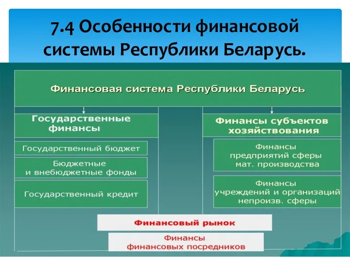 7.4 Особенности финансовой системы Республики Беларусь. Финансовая система Республики Беларусь