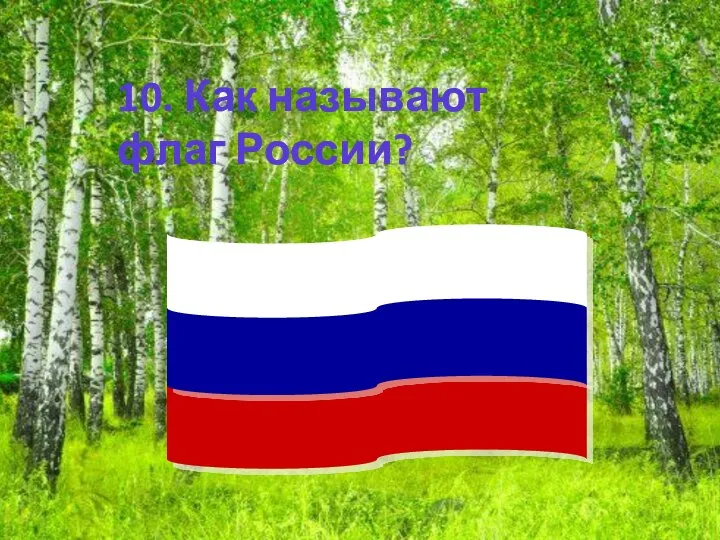 10. Как называют флаг России?