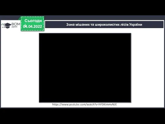 04.04.2022 Сьогодні Зона мішаних та широколистих лісів України https://www.youtube.com/watch?v=hFDKimmvNJE