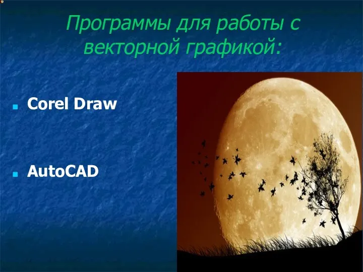 Corel Draw AutoCAD Программы для работы с векторной графикой: