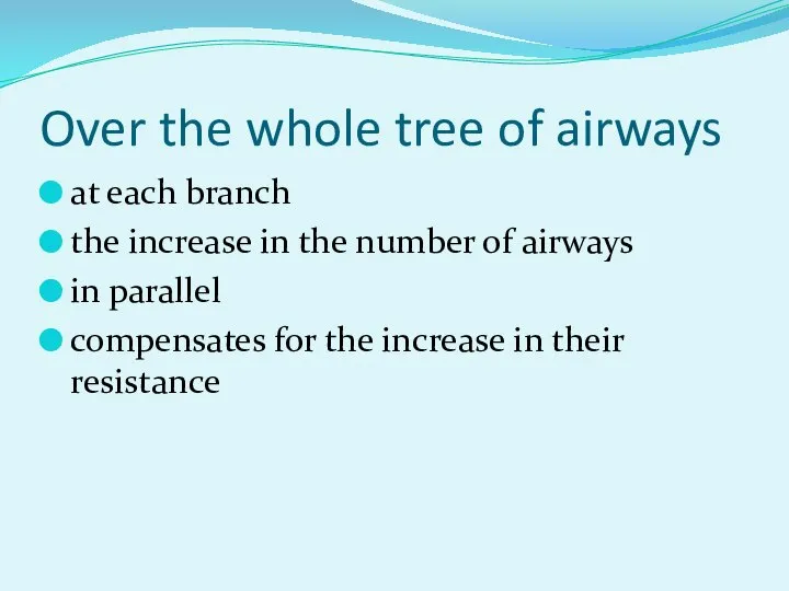 Over the whole tree of airways at each branch the increase in