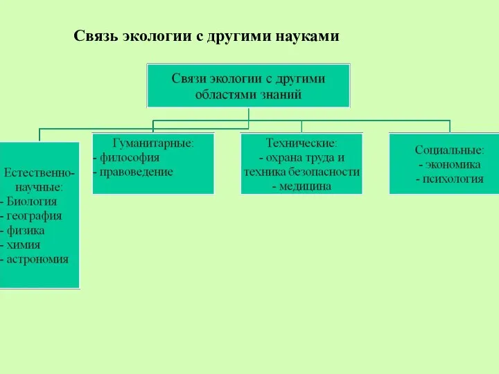 Связь экологии с другими науками