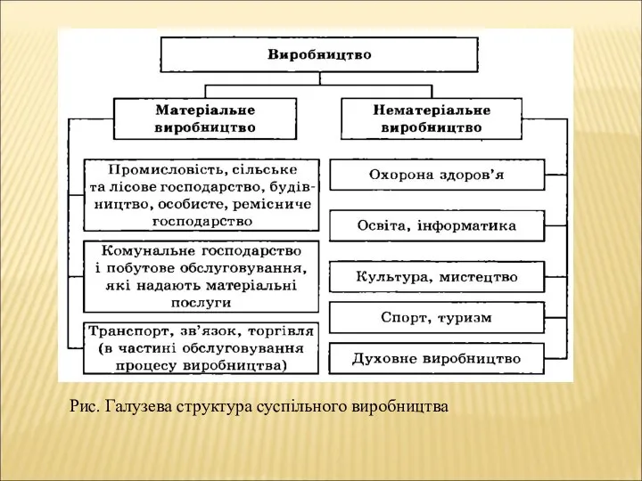 Рис. Галузева структура суспільного виробництва