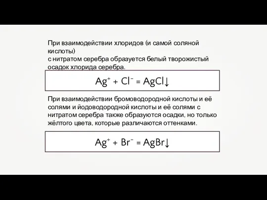 При взаимодействии хлоридов (и самой соляной кислоты) с нитратом серебра образуется белый