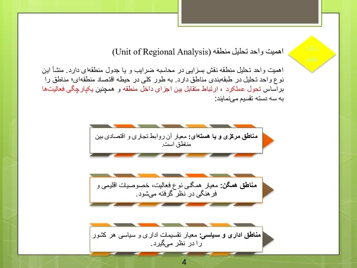 نکته هفتم اهمیت واحد تحلیل منطقه (Unit of Regional Analysis) اهمیت واحد