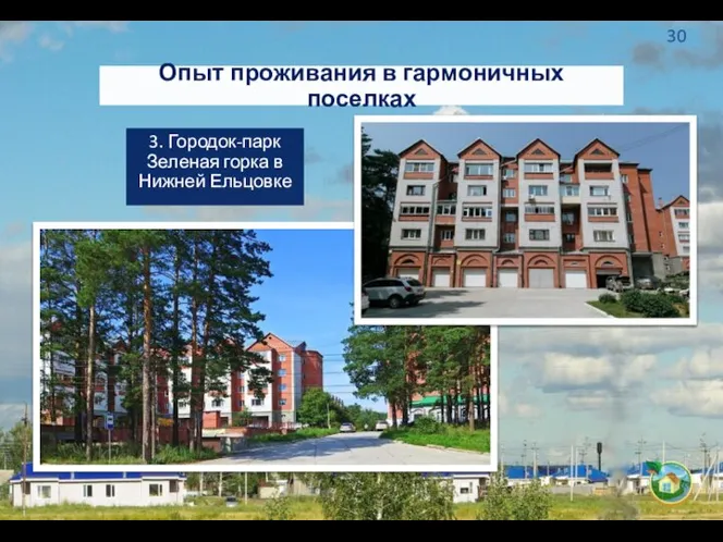 3. Городок-парк Зеленая горка в Нижней Ельцовке Опыт проживания в гармоничных поселках