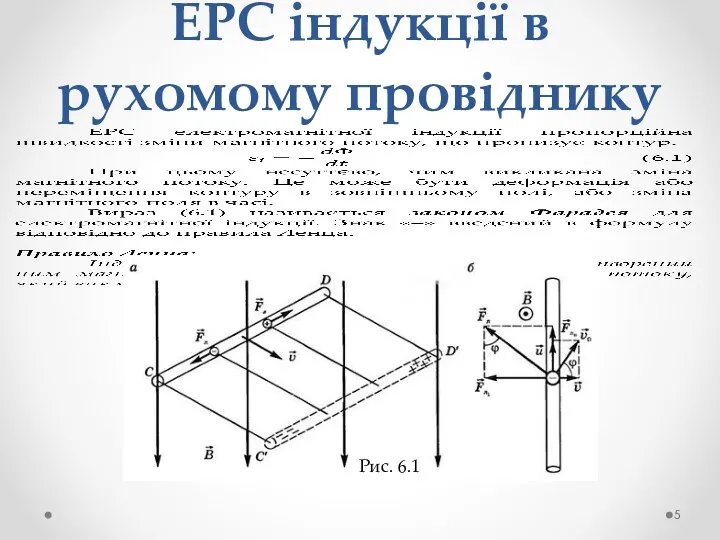 ЕРС індукції в рухомому провіднику Рис. 6.1