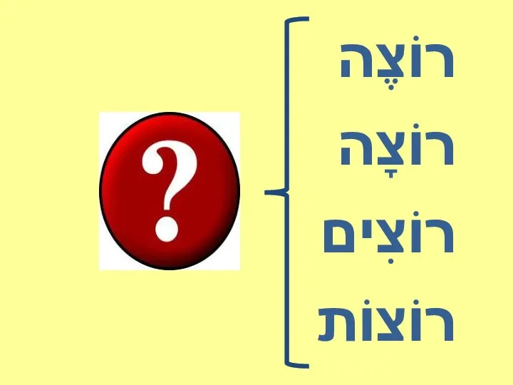 רוֹצֶה רוֹצָה רוֹצִים רוֹצוֹת