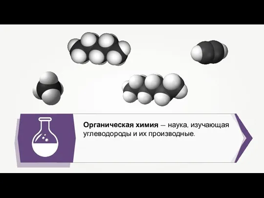 Органическая химия — наука, изучающая углеводороды и их производные.