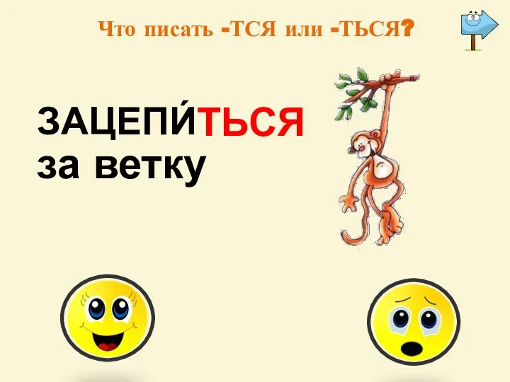 Что писать -ТСЯ или -ТЬСЯ? ЗАЦЕПИ́ ТЬСЯ за ветку -тся -ться