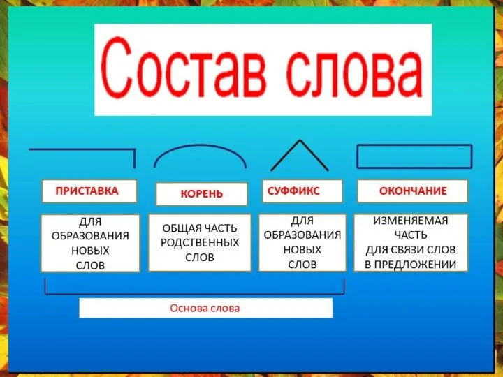 Какие части слова вы знаете?