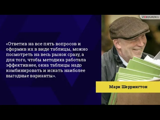 «Ответив на все пять вопросов и оформив их в виде таблицы, можно