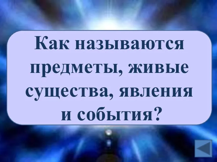 Как называются предметы, живые существа, явления и события?