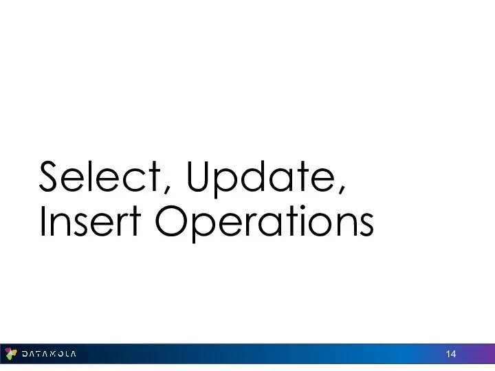 Select, Update, Insert Operations