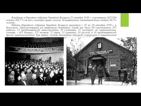 В выборах в Народное собрание Западной Беларуси 22 октября 1939 г. участвовали
