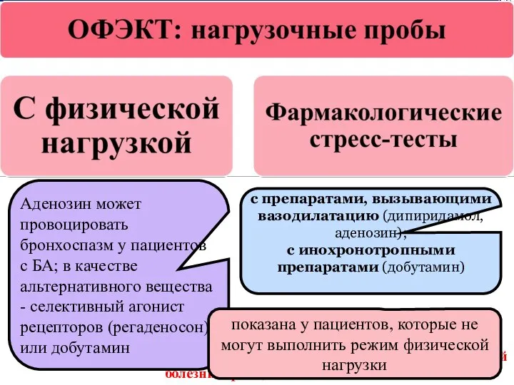 Рекомендации по лечению стабильной ишемической болезни сердца, ESC 2013: Аденозин может провоцировать