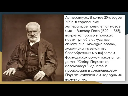 Литература. В конце 20-х годов XIX в. в европейской литературе появляется новое