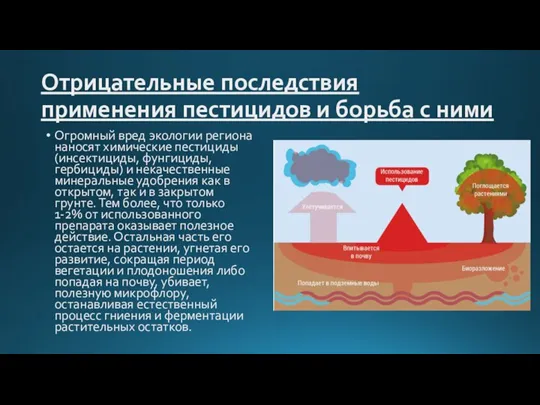 Отрицательные последствия применения пестицидов и борьба с ними Огромный вред экологии региона