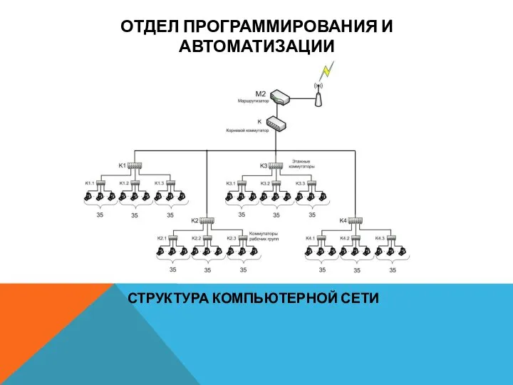 ОТДЕЛ ПРОГРАММИРОВАНИЯ И АВТОМАТИЗАЦИИ СТРУКТУРА КОМПЬЮТЕРНОЙ СЕТИ