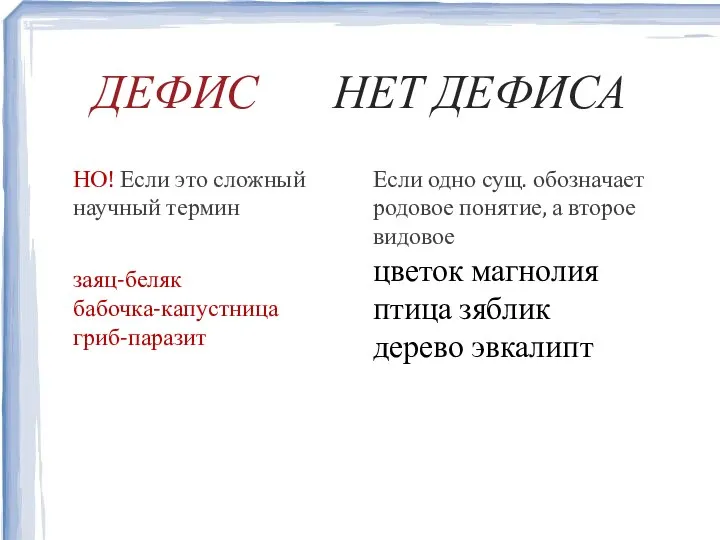 ДЕФИС НЕТ ДЕФИСА НО! Если это сложный научный термин заяц-беляк бабочка-капустница гриб-паразит