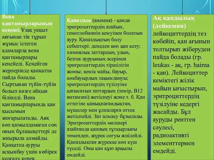 Вена қантамырларының кеңеюі.Ұзақ уақыт аяғынан тік тұрып жұмыс істеген адамдарда вена қантамырлары