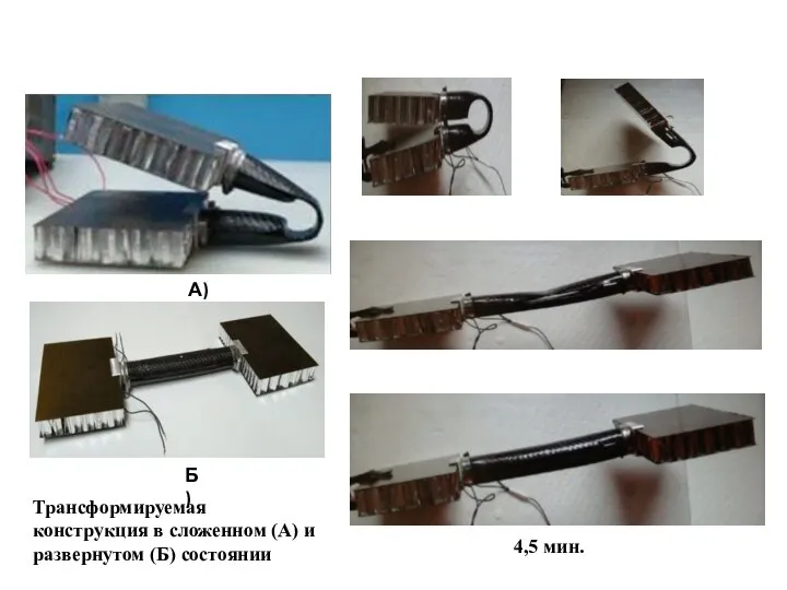 Трансформируемая конструкция в сложенном (А) и развернутом (Б) состоянии А) Б) 4,5 мин.