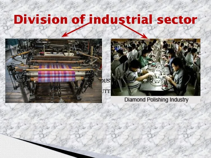 Textile industry Diamond-cutting industry Division of industrial sector
