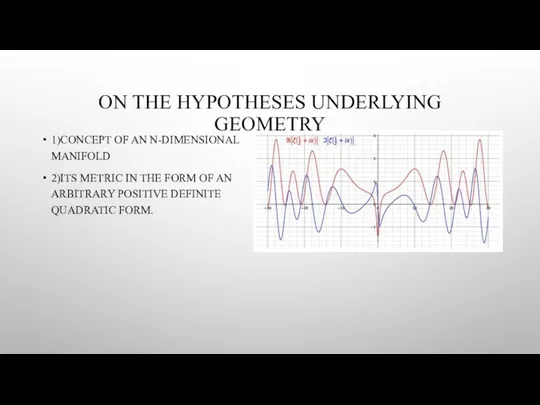 ON THE HYPOTHESES UNDERLYING GEOMETRY 1)СONCEPT OF AN N-DIMENSIONAL MANIFOLD 2)ITS METRIC