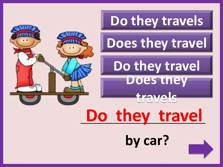 Do they travels Does they travels Does they travel _____________________________________________ by car?