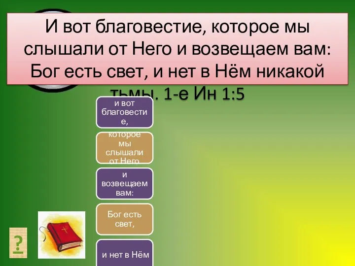 СОСТАВЬ ТЕКСТ ? И вот благовестие, которое мы слышали от Него и