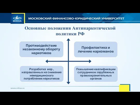 Основные положения Антинаркотической политики РФ