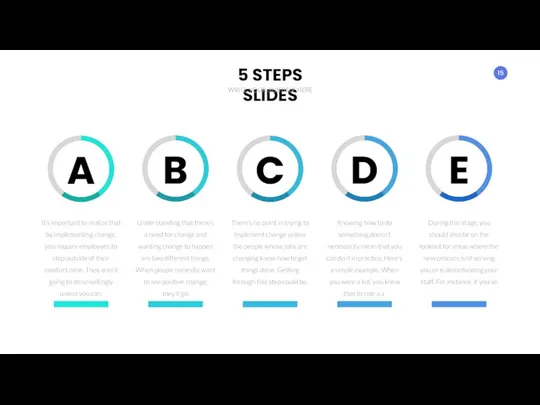 5 STEPS SLIDES WRITE YOUR SUBTITLE HERE A C E D B