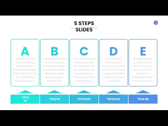 TITLE 01 TITLE 02 TITTLE 03 TITTLE 04 TITLE 05 5 STEPS