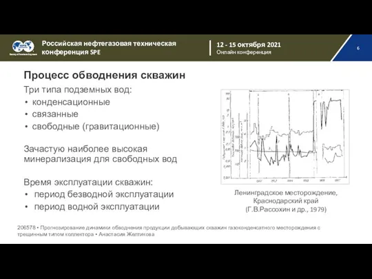 Процесс обводнения скважин Три типа подземных вод: конденсационные связанные свободные (гравитационные) Зачастую