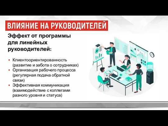 Эффект от программы для линейных руководителей: Клиентоориентированность (развитие и забота о сотрудниках)