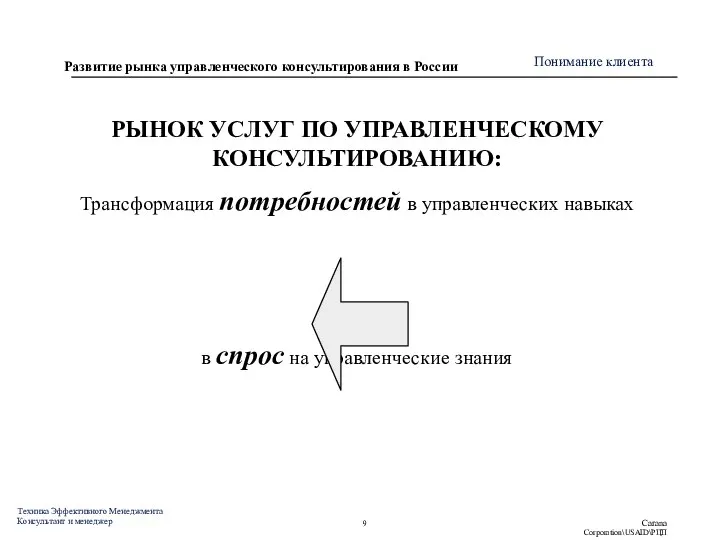 РЫНОК УСЛУГ ПО УПРАВЛЕНЧЕСКОМУ КОНСУЛЬТИРОВАНИЮ: Трансформация потребностей в управленческих навыках в спрос