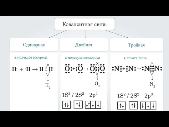 Ковалентная связь Одинарная Тройная Двойная