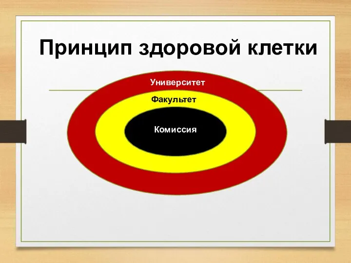 Принцип здоровой клетки Комиссия Факультет Университет