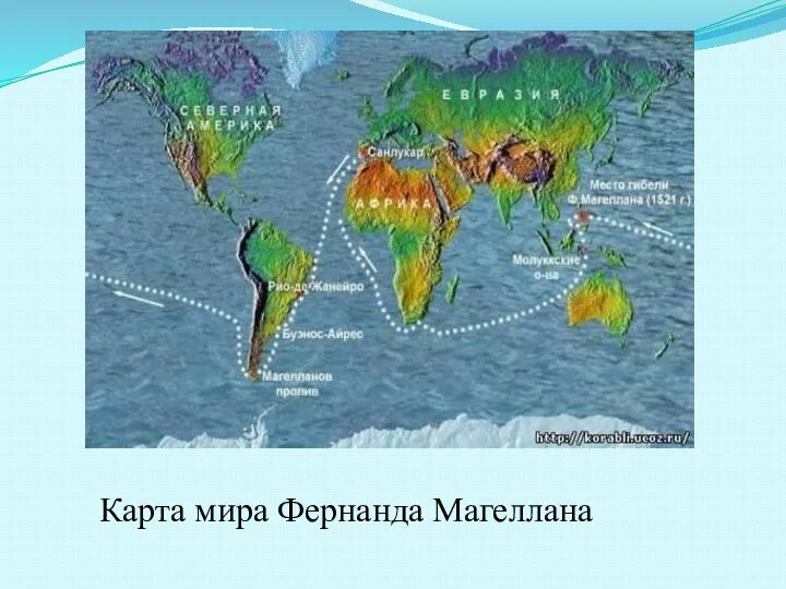 Карта мира Фернанда Магеллана