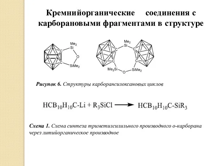 Кремнийорганические соединения с карборановыми фрагментами в структуре Рисунок 6. Структуры карборансилоксановых циклов