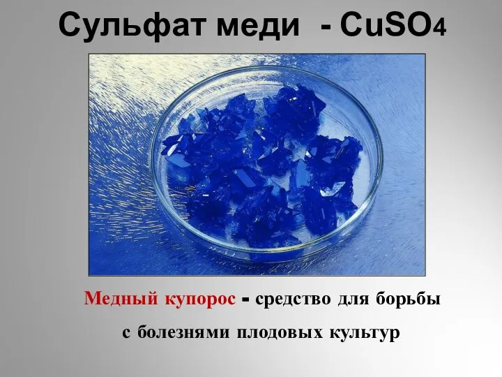 Медный купорос - средство для борьбы с болезнями плодовых культур Сульфат меди - CuSO4