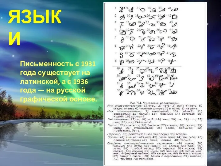 ЯЗЫКИ Письменность с 1931 года существует на латинской, а с 1936 года