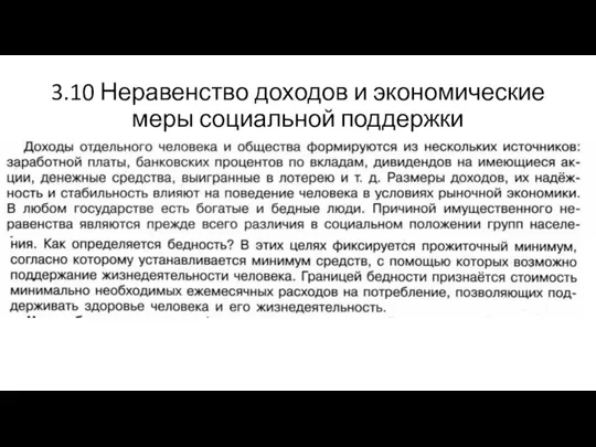 3.10 Неравенство доходов и экономические меры социальной поддержки