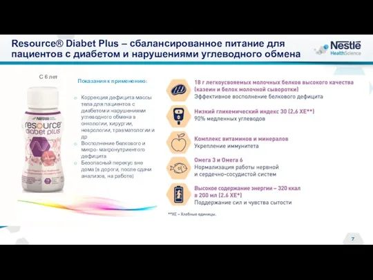 Resource® Diabet Plus – сбалансированное питание для пациентов с диабетом и нарушениями