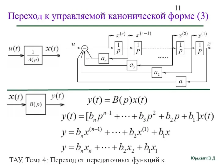 ТАУ. Тема 4: Переход от передаточных функций к дифференциальным уравнениям и структурным