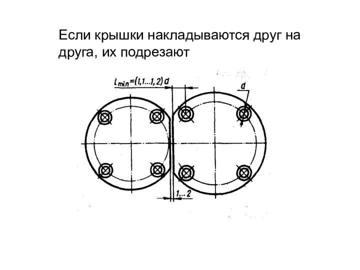 Если крышки накладываются друг на друга, их подрезают